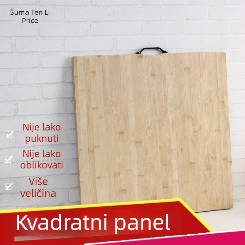 Bambusna daska za rezanje, kvadratna debela daska za kuhinju, kućna uporaba.