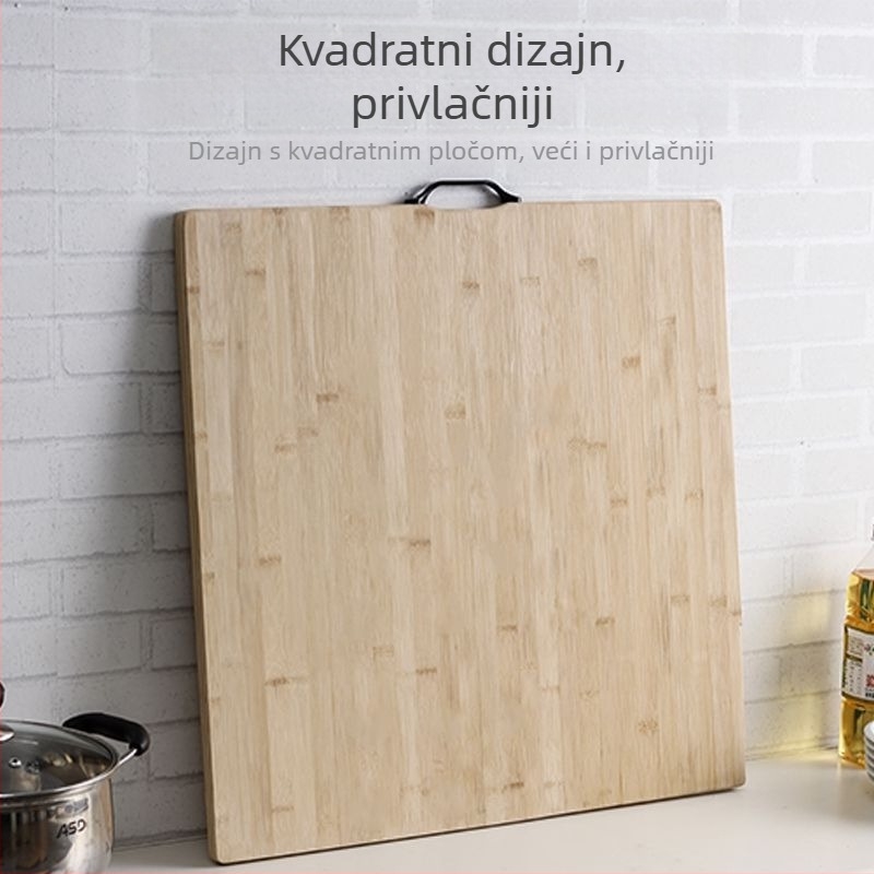 Bambusna daska za rezanje, kvadratna debela daska za kuhinju, kućna uporaba.