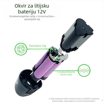 12V litijska baterija za bežičnu bušilicu, punjiva, kompatibilna s 16,8V alatima