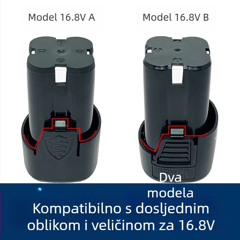 12V litijska baterija za bežičnu bušilicu, punjiva, kompatibilna s 16,8V alatima