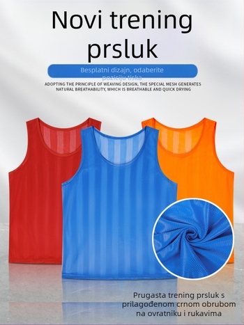 Dječji trening dres za nogomet s prugastom mrežom, poliester, unisex, prilagodba loga
