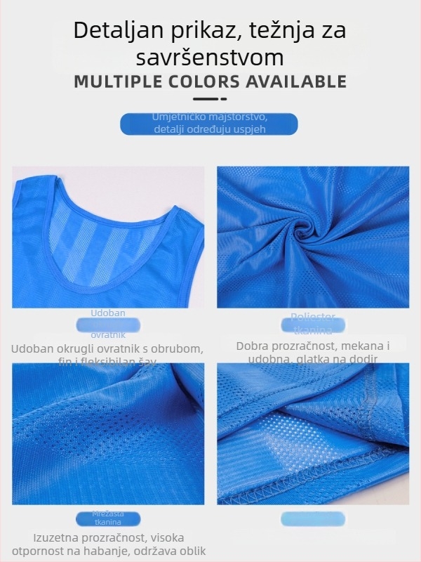 Dječji trening dres za nogomet s prugastom mrežom, poliester, unisex, prilagodba loga