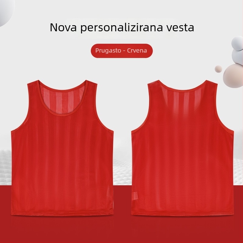Dječji trening dres za nogomet s prugastom mrežom, poliester, unisex, prilagodba loga