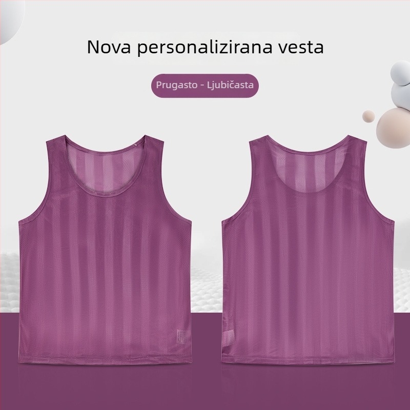 Dječji trening dres za nogomet s prugastom mrežom, poliester, unisex, prilagodba loga