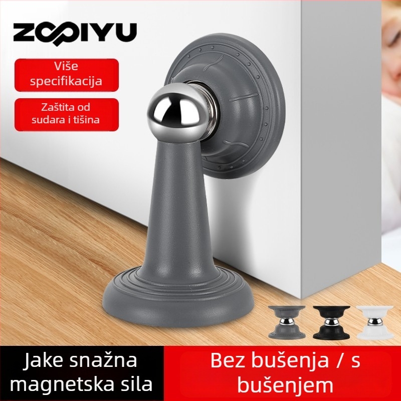 Plastični držač za vrata sa silikonom i niklano obojenim čeličnim materijalom, zidna montaža, standardni dizajn, ručno upravljanje