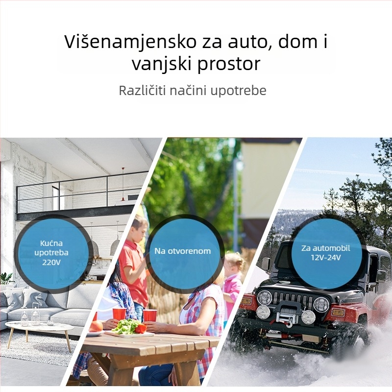Kompresorski auto hladnjak, 16-20L, 12V/24V, 60W, hlađenje do -20°C, prilagodljiv
