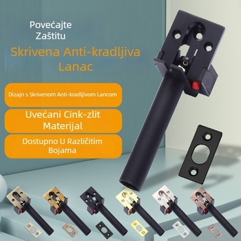 Skriveni zinkasti brava za hotelska vrata s lancem protiv krađe – tip brave A, montaža CT-03, ručna aktivacija