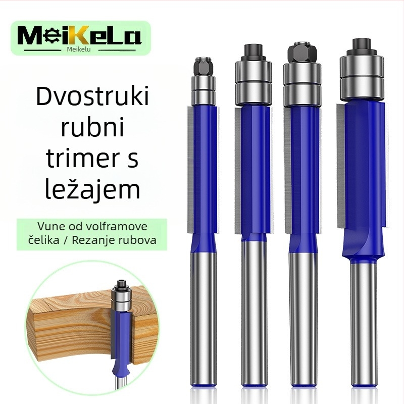 Set freza za drvo s dvostrukim ležajevima i dvostruko oštrim glavama rezova