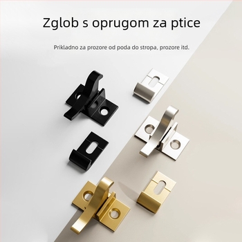 Masivan mesingi ptičji toggle vijak za vrata – tip F, materijal mesing, elektroplatiranje, moderan minimalistički stil