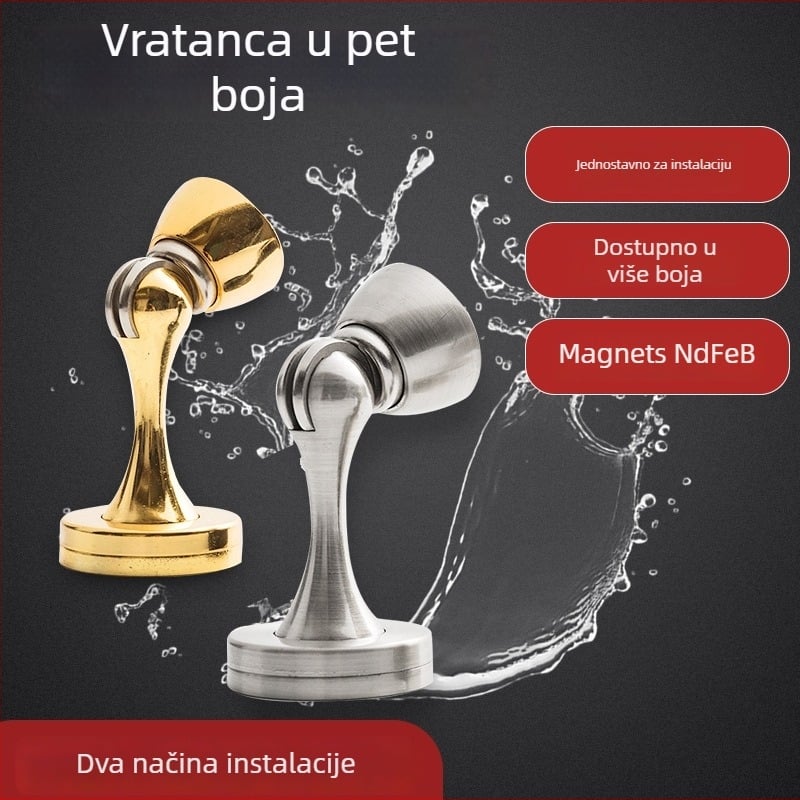Snažan magnetski stopper za vrata s mogućnošću ugradnje na zid ili pod, materijal: cinkova legura, površina: elektroforetska prevlaka, model 918, ručno upravljanje