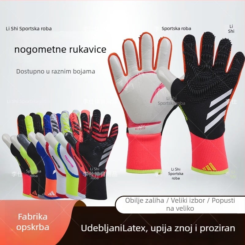Profesionalne rukavice vratara za nogomet – latex, unisex, protuklizne, za vanjsku obuku