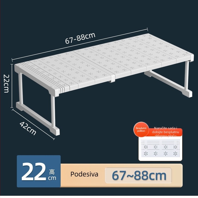 Kuhinjski skladišni regal – Višestruki, Materijal: karbonska čelika + PS + PP, Moderan minimalistički dizajn, Predstavljen 2023