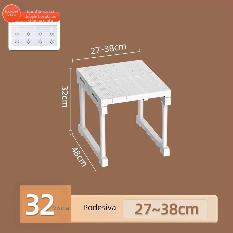Kuhinjski skladišni regal – Višestruki, Materijal: karbonska čelika + PS + PP, Moderan minimalistički dizajn, Predstavljen 2023