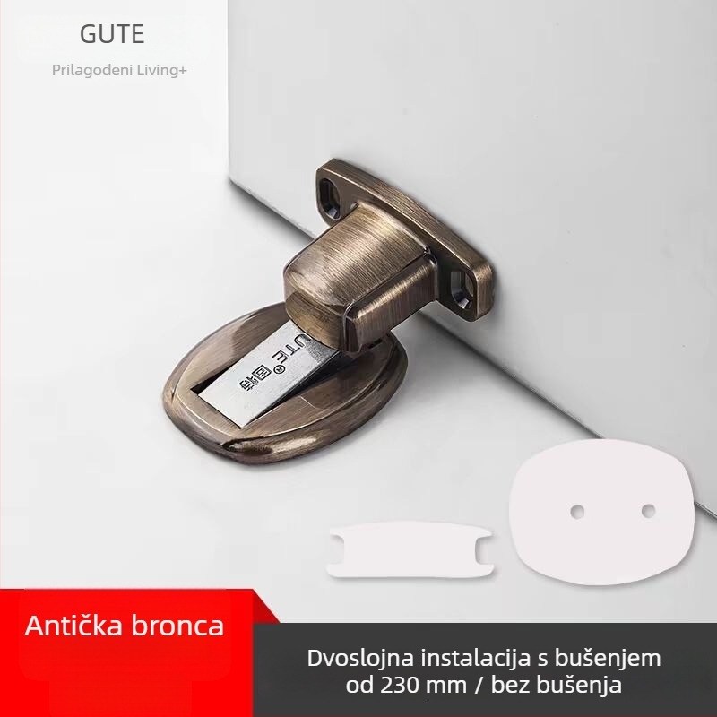 Magnetski podni za vrata, model 230, materijal cink Legura, završna obrada: nehrđajući čelik, ugradnja na pod, ručno upravljanje, Goody