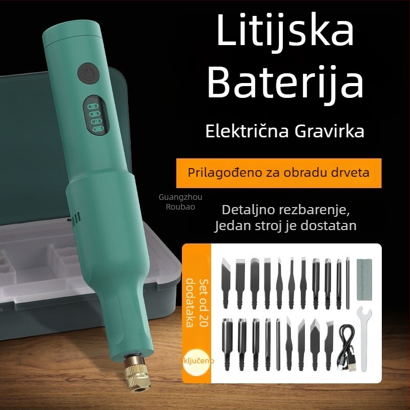 Prijenosni električni alat za graviranje – komplet, univerzalni, kompaktnog dizajna, za stolarske poslove
