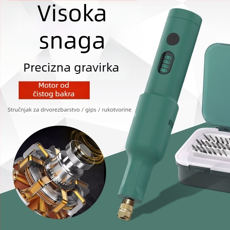 Prijenosni električni alat za graviranje – komplet, univerzalni, kompaktnog dizajna, za stolarske poslove