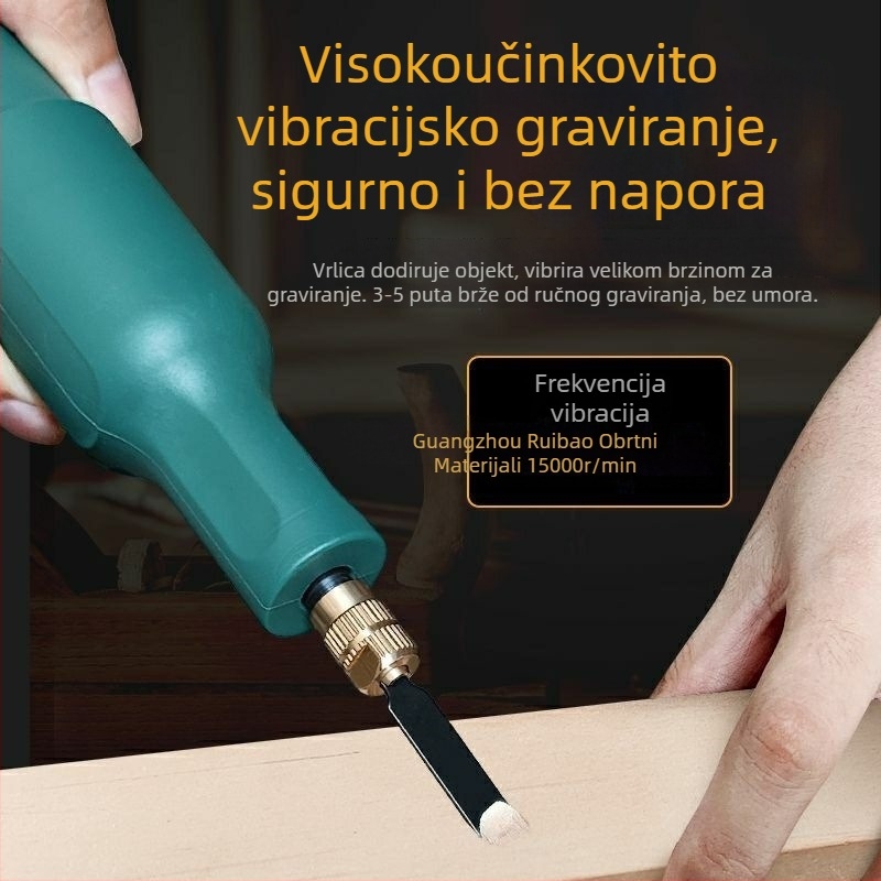 Prijenosni električni alat za graviranje – komplet, univerzalni, kompaktnog dizajna, za stolarske poslove