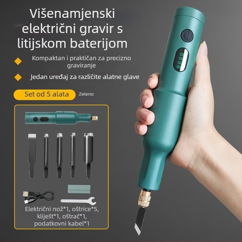 Prijenosni električni alat za graviranje – komplet, univerzalni, kompaktnog dizajna, za stolarske poslove