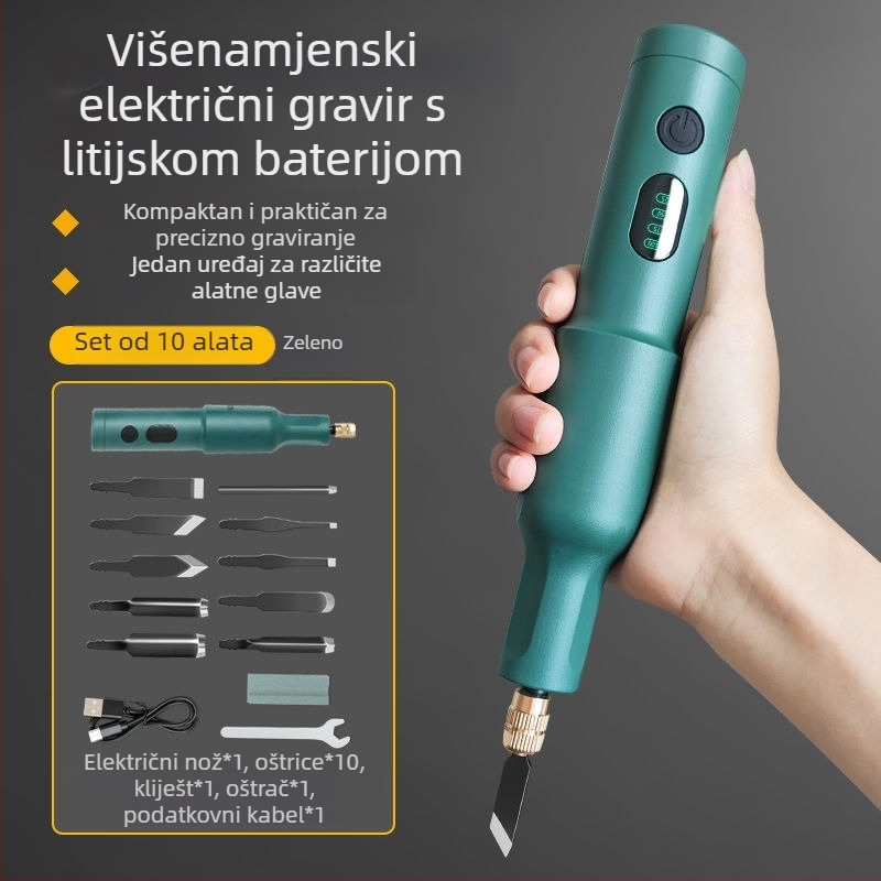 Prijenosni električni alat za graviranje – komplet, univerzalni, kompaktnog dizajna, za stolarske poslove