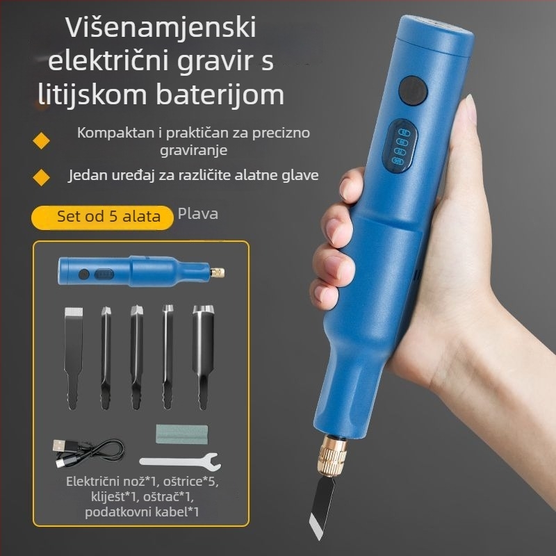 Prijenosni električni alat za graviranje – komplet, univerzalni, kompaktnog dizajna, za stolarske poslove