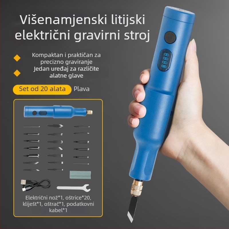 Prijenosni električni alat za graviranje – komplet, univerzalni, kompaktnog dizajna, za stolarske poslove
