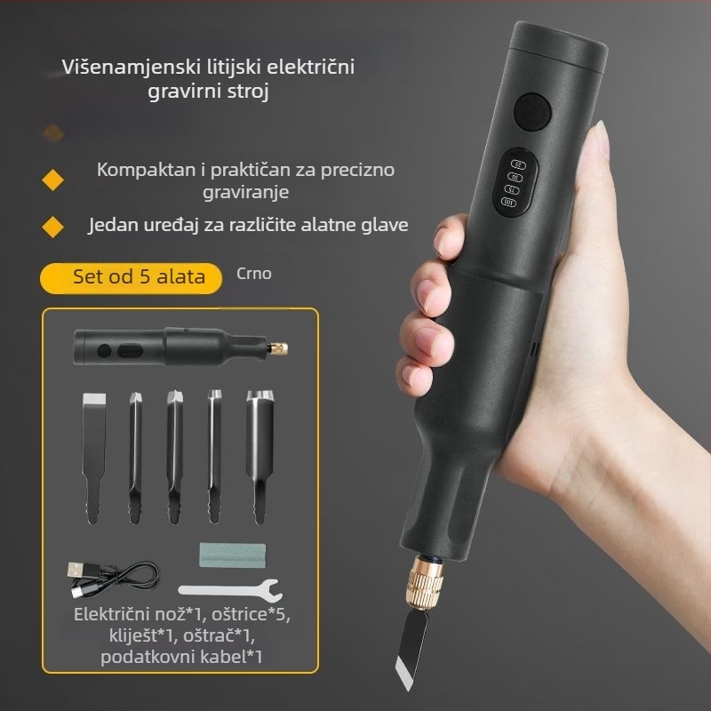 Prijenosni električni alat za graviranje – komplet, univerzalni, kompaktnog dizajna, za stolarske poslove