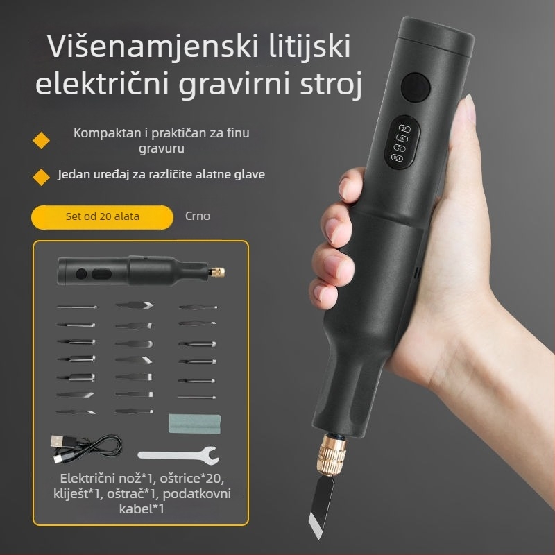 Prijenosni električni alat za graviranje – komplet, univerzalni, kompaktnog dizajna, za stolarske poslove