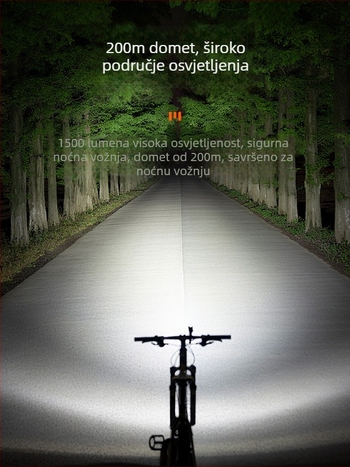 Prednje svjetlo za bicikl s integriranim klaksonom, sve-u-jednom, aluminijska legura, vodootporno, brzo oslobađanje, visoka svjetlina