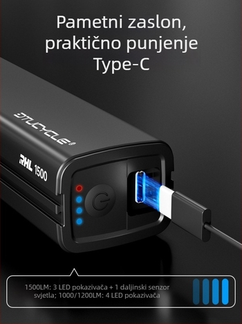 Prednje svjetlo za bicikl s integriranim klaksonom, sve-u-jednom, aluminijska legura, vodootporno, brzo oslobađanje, visoka svjetlina