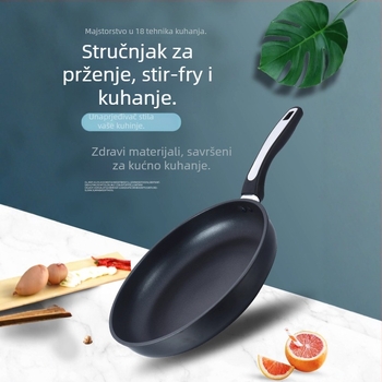 Nordijski stil tava s neprijanjajućim premazom, tijelo od aluminijske legure, dno dvostrukog sloja (aluminij i 304 nehrđajući čelik), kompatibilna s indukcijskim pločama