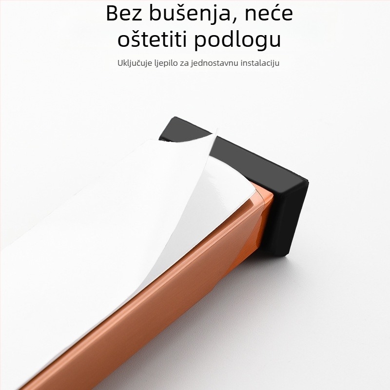 Nehrđajući čelični zaustavljač vrata, bruširani završetak, produženi dizajn.