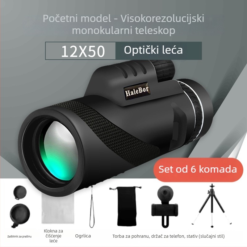 Monokularni teleskop – gumirana prevleka, otporan na udarce, marka Halebor