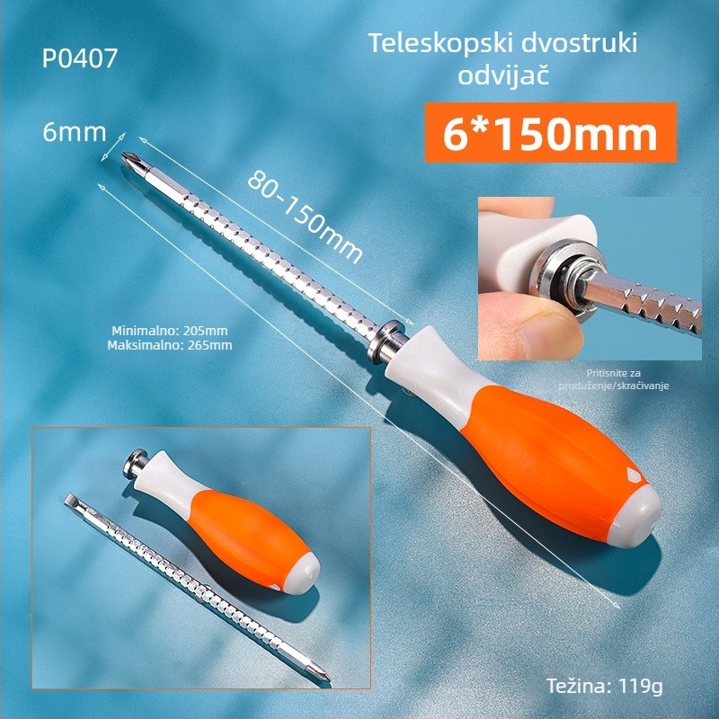 Industrijske klase dvostruki PH2 Phillips odvijač s magnetnim vrhom i izoliranim držajem, Cr-V čelik