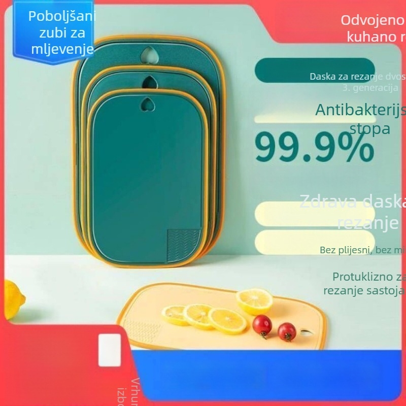 PP daska za rezanje, otporna na plijesni, dvostrana, antibakterijska, prijenosna