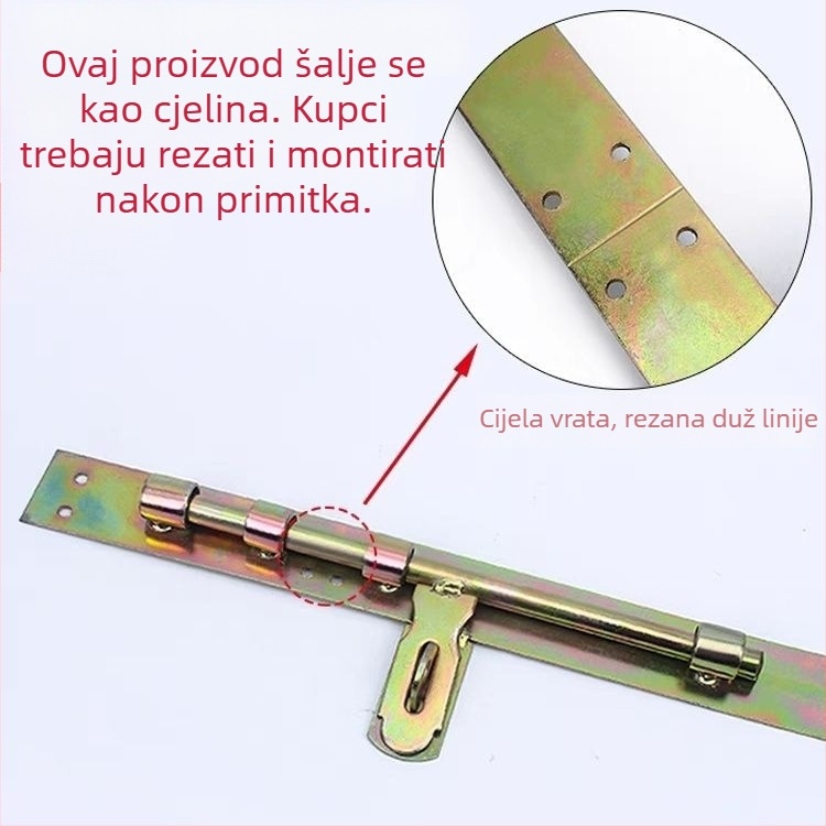 Željezni mehanizam za vrata s leptir kvačilom, površinska obrada zadana