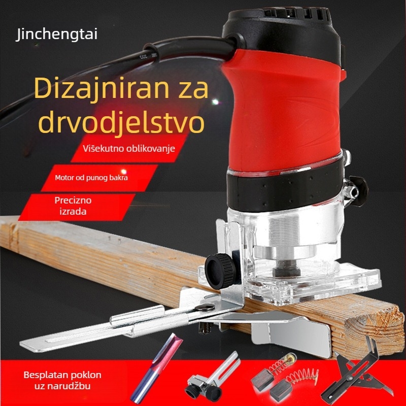Mašina za obrezivanje i kanalsko bušenje aluminij-plastičnih ploča, Bakelitni frezer, industrijski električni alat za obradu drveta, Jin Chengtai, 220V, jednofazni AC/DC >250V