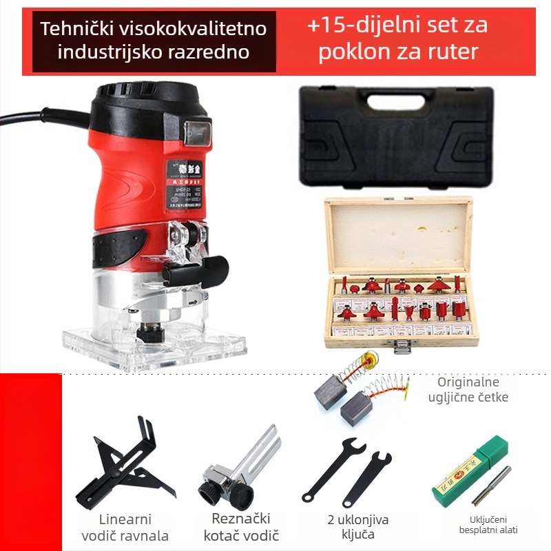 Mašina za obrezivanje i kanalsko bušenje aluminij-plastičnih ploča, Bakelitni frezer, industrijski električni alat za obradu drveta, Jin Chengtai, 220V, jednofazni AC/DC >250V