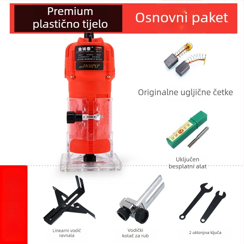 Mašina za obrezivanje i kanalsko bušenje aluminij-plastičnih ploča, Bakelitni frezer, industrijski električni alat za obradu drveta, Jin Chengtai, 220V, jednofazni AC/DC >250V