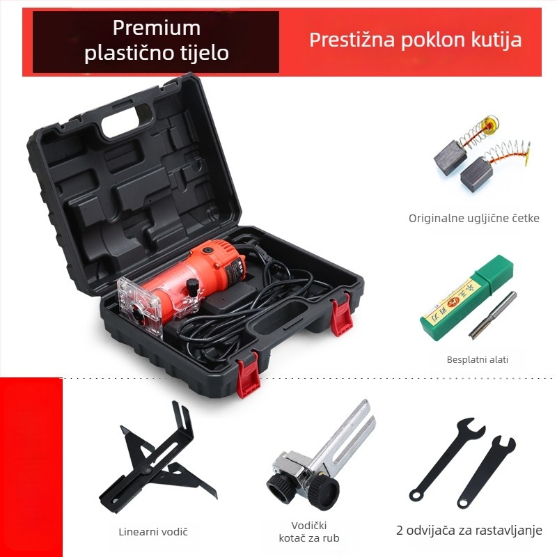 Mašina za obrezivanje i kanalsko bušenje aluminij-plastičnih ploča, Bakelitni frezer, industrijski električni alat za obradu drveta, Jin Chengtai, 220V, jednofazni AC/DC >250V