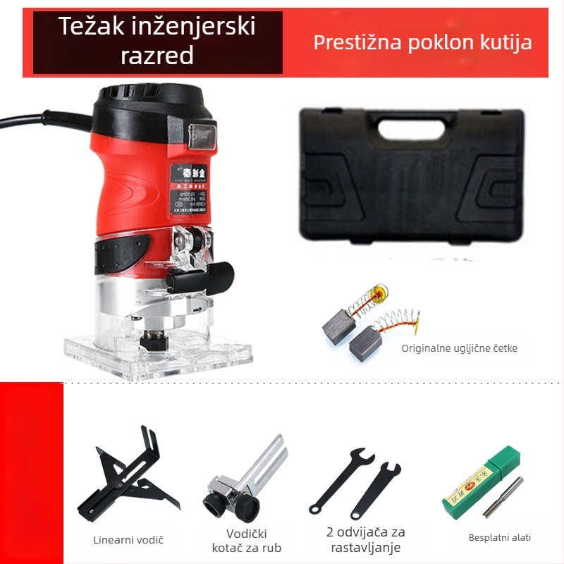 Mašina za obrezivanje i kanalsko bušenje aluminij-plastičnih ploča, Bakelitni frezer, industrijski električni alat za obradu drveta, Jin Chengtai, 220V, jednofazni AC/DC >250V