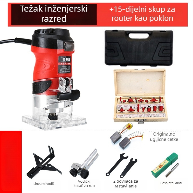 Mašina za obrezivanje i kanalsko bušenje aluminij-plastičnih ploča, Bakelitni frezer, industrijski električni alat za obradu drveta, Jin Chengtai, 220V, jednofazni AC/DC >250V