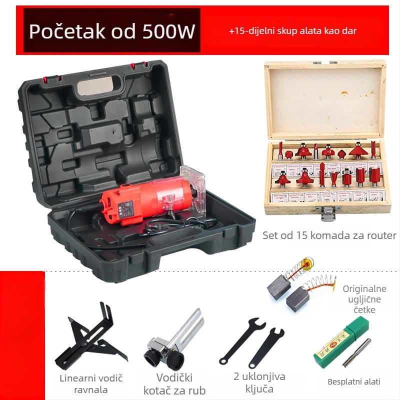 Mašina za obrezivanje i kanalsko bušenje aluminij-plastičnih ploča, Bakelitni frezer, industrijski električni alat za obradu drveta, Jin Chengtai, 220V, jednofazni AC/DC >250V