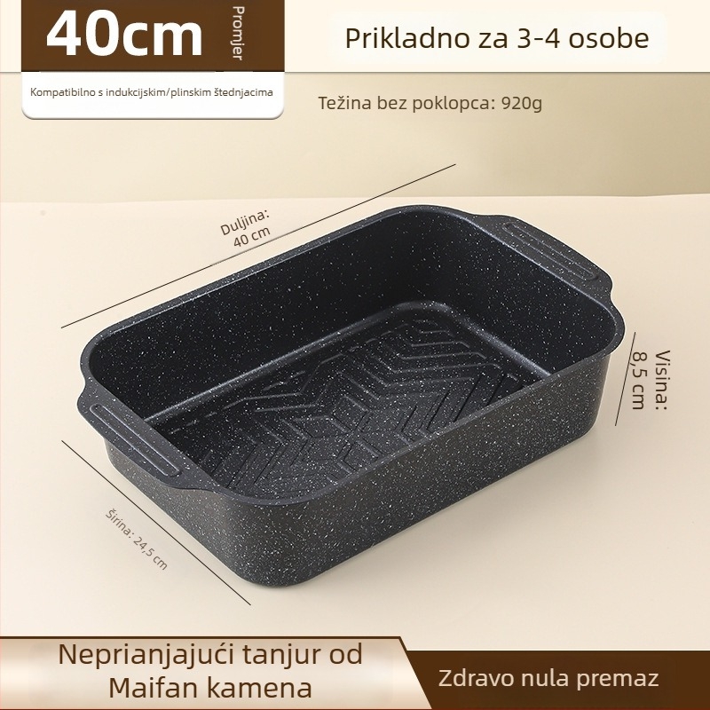 Tava za roštiljanje ribe, kvadratna od željeza, elektroforetska završna obrada, sklopiva, premium kvaliteta