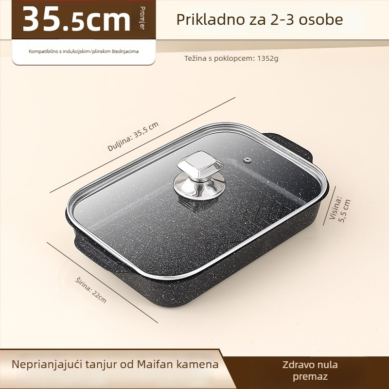 Tava za roštiljanje ribe, kvadratna od željeza, elektroforetska završna obrada, sklopiva, premium kvaliteta