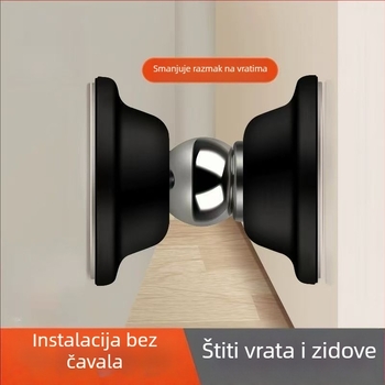 Magnetski stopper za vrata, zidni, od gume i hladno-valjanog čelika, automatsko djelovanje, jednostavan moderni dizajn