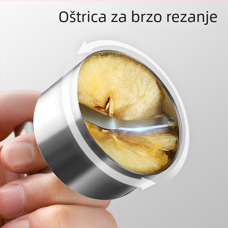 Nehrđajući čelični razdjelnik voća s uklanjanjem sjemenki i jezgre (Materijal: nehrđajući čelik; Kategorija proizvoda: razdjelnik voća; Podrijetlo: Yangjiang; Datum izlaska na tržište: 2023-07-08; Tisak logotipa: Da)