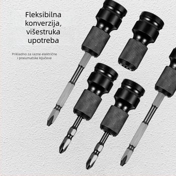 Set pretvornih glava za električni ključ s univerzalnim automatskim čeljustnim sklopom i nastavkom za pištolsku bušilicu – Značka: Shouli; Materijal: Chromium Vanadium Alloy Steel; Površina: Anti-Rust