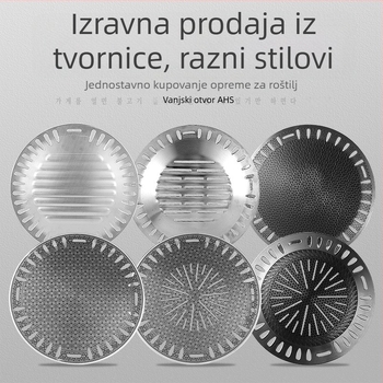 Korejskog stila ploča od nehrđajućeg čelika za roštilj s Maifan kamenom i nepriijanjajućom površinom, okrugli roštnik za ugljen, podrijetlo Zhejiang