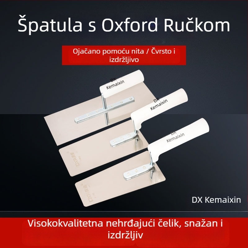 Špatula za žbukanje od nehrđajućeg čelika, zupčasti rub, ravni nož tip, Kemaixin