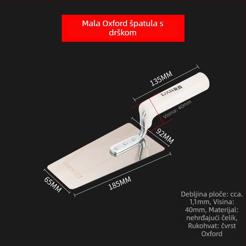 Špatula za žbukanje od nehrđajućeg čelika, zupčasti rub, ravni nož tip, Kemaixin